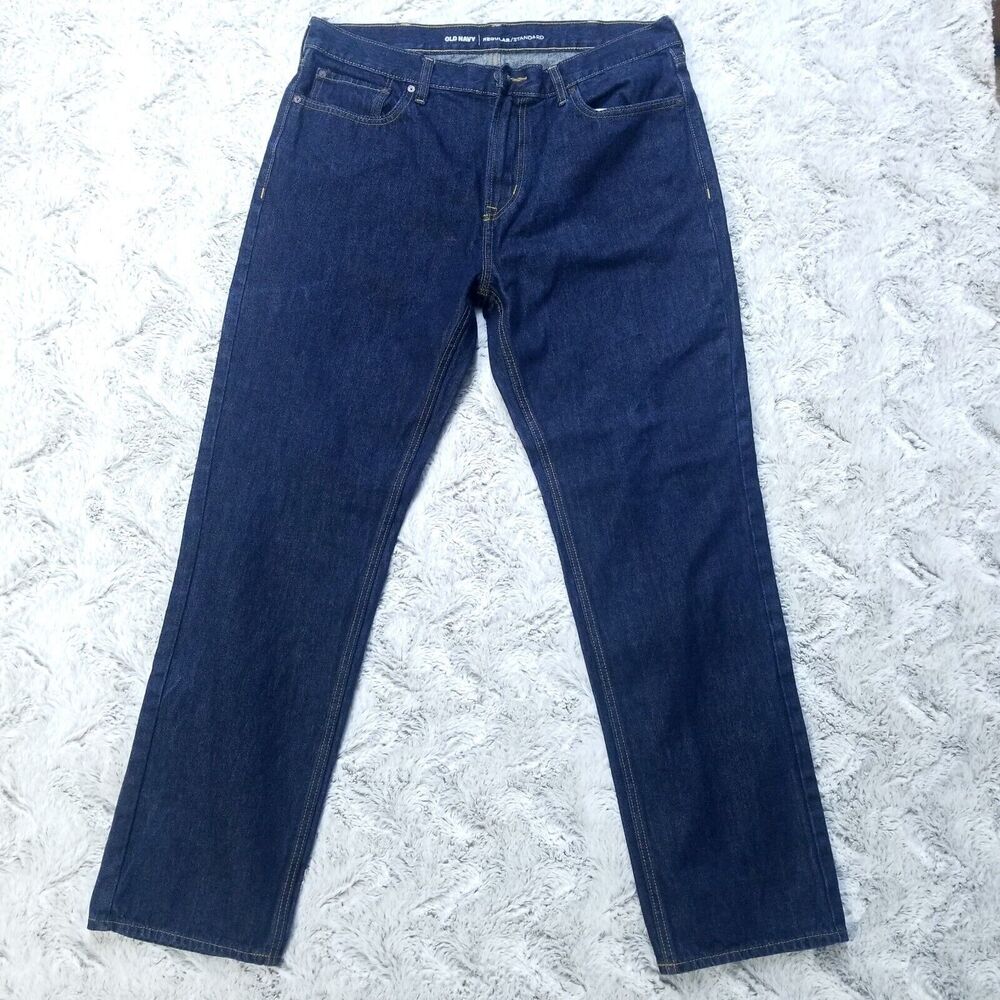 Old Navy Jeans Mens Size 36x32 Blue Regular Standard Dark Wash Denim